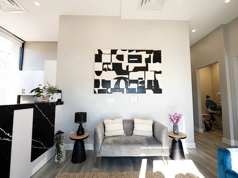 The reception area at Sauga Smiles Dental