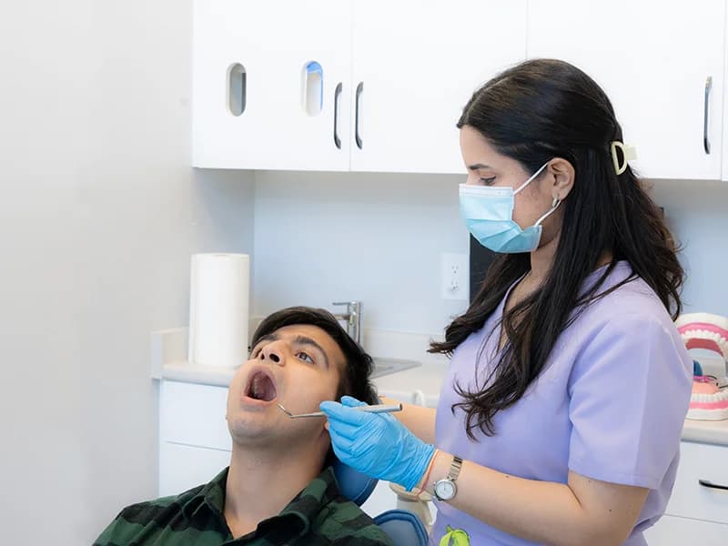 A routine dental exam at Sauga Smiles Dental