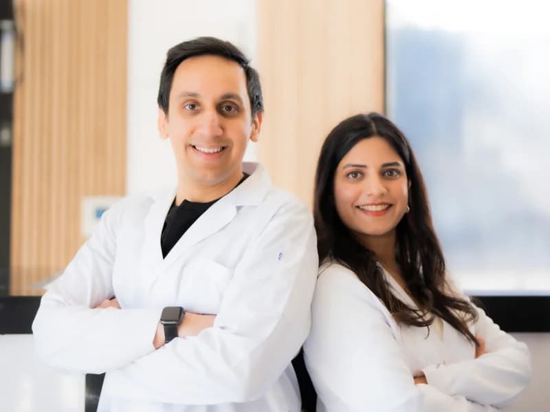 Dr. Rohit Khurana and Dr. Aanchal Khurana at Sauga Smiles Dental
