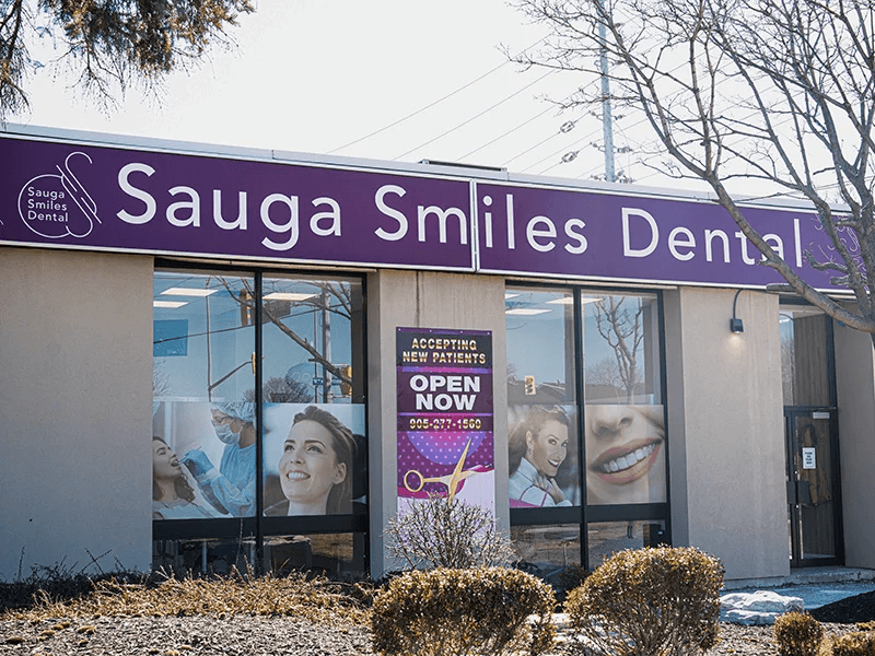 The Sauga Smiles Dental storefront, accepting new patients