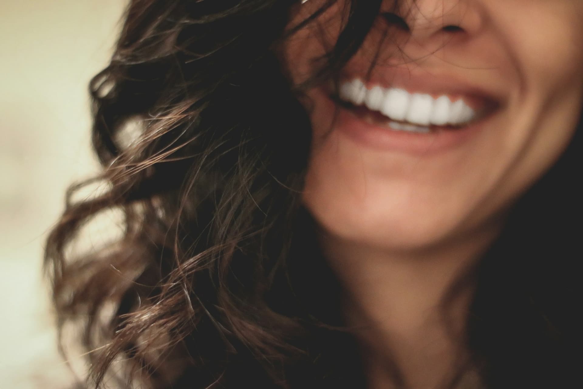 Close-up of a woman's bright, natural smile